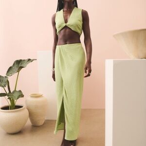 Abercrombie & Fitch Light Green Maxi Skirt Set